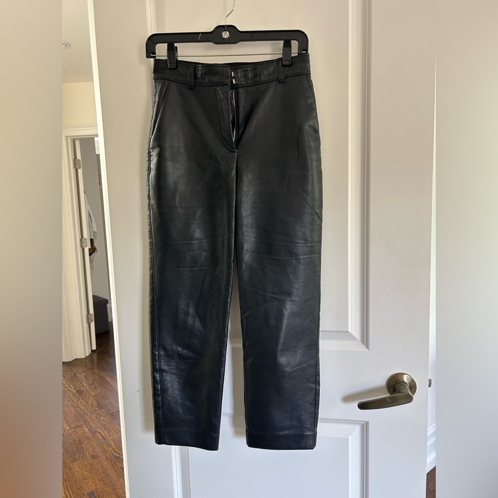 Babaton Black Vegan Leather Command Pant